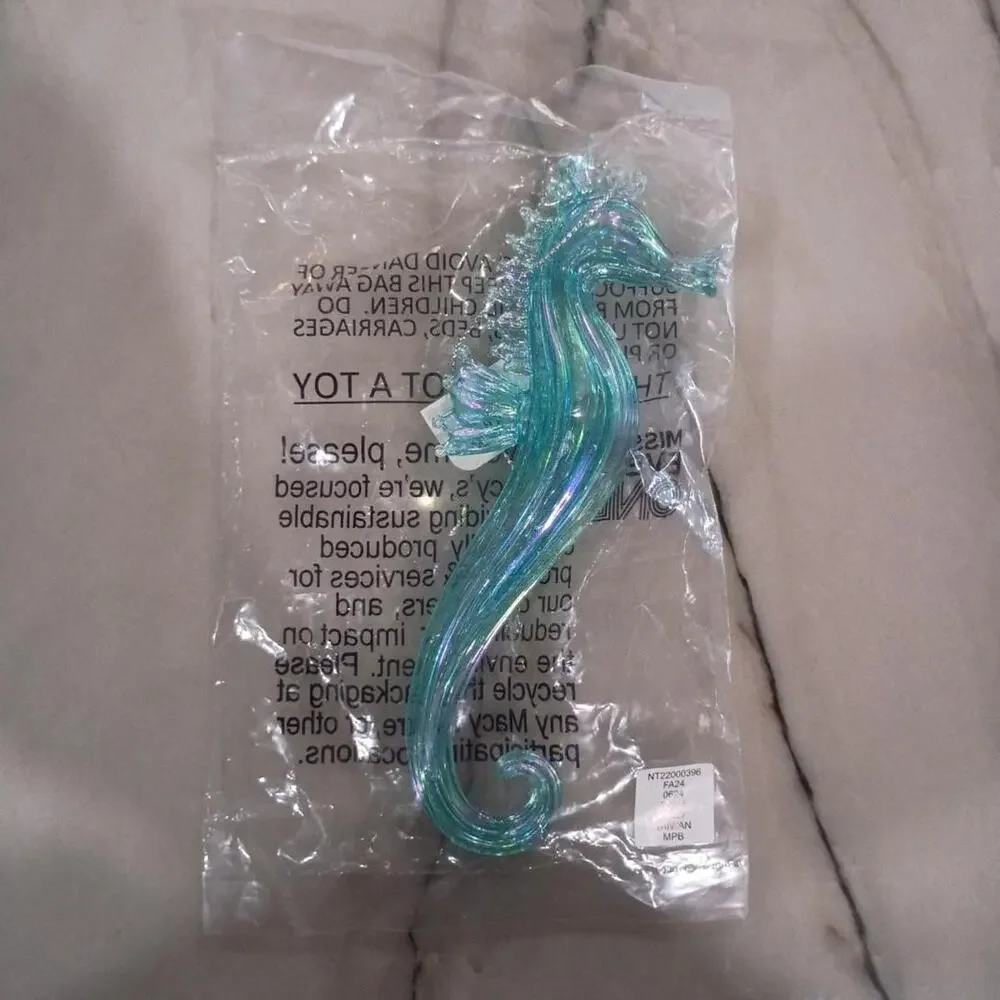 Seahorse Ornament Decorations in Blue - Set of 7 NWT